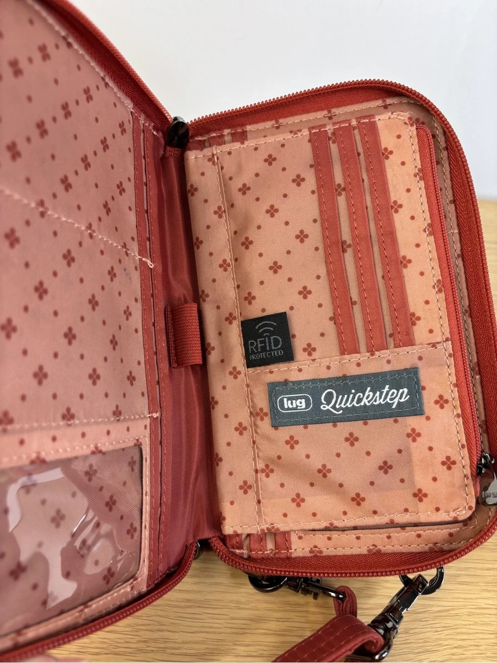Lug Quickstep Convertible Wallet Crossbody Pink Rose Colorway